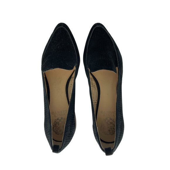 Vince Camuto Perforated Black Suede Loafers, Size 8 - Picture 2 of 5